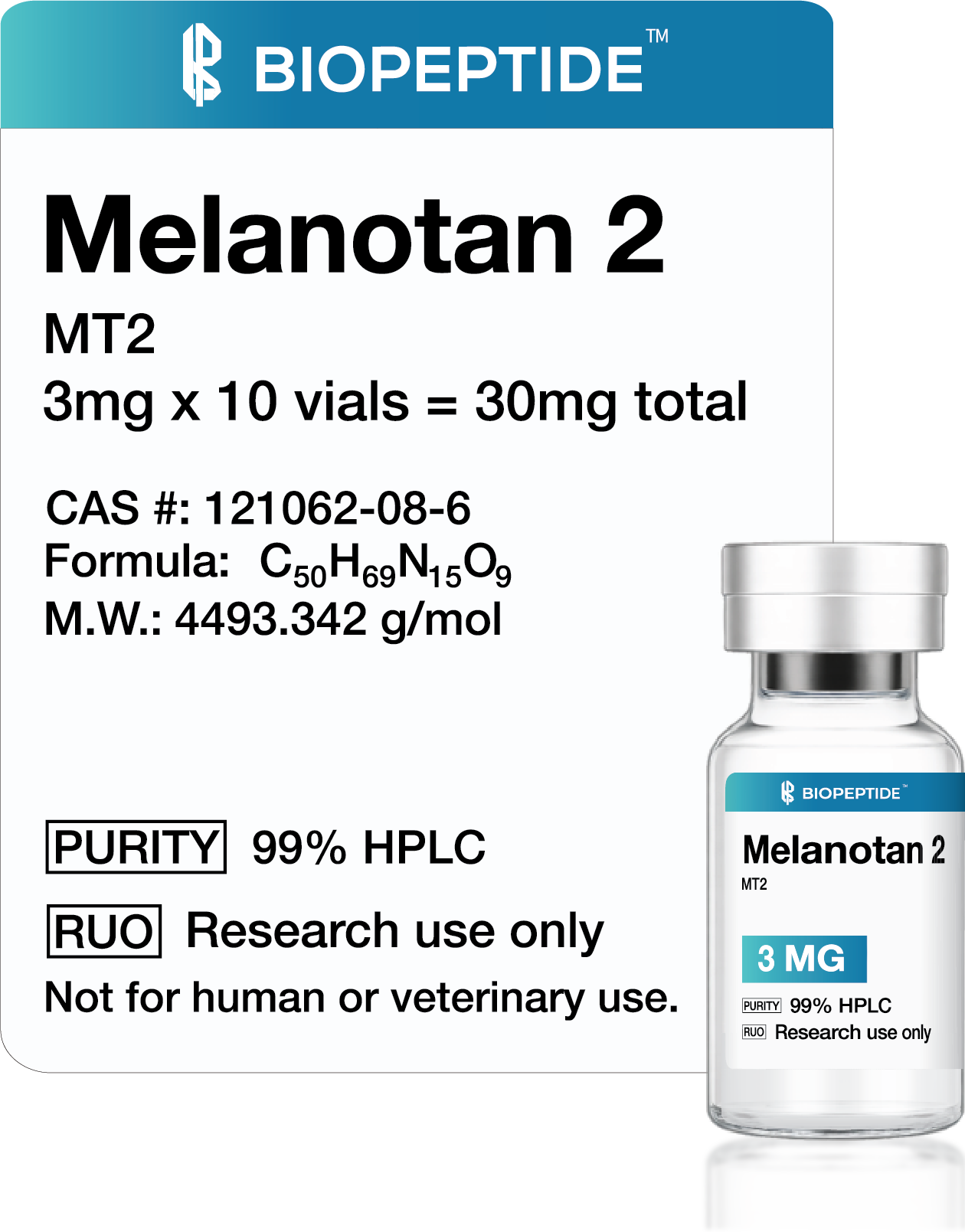 Melanotan-II 3mg ×10 Vials